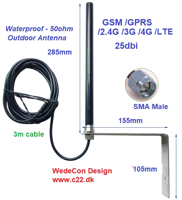 Customized LTE 4G - 3G - 2.4G High Gain Antenna ( 806-960 /1710-2700MHz )